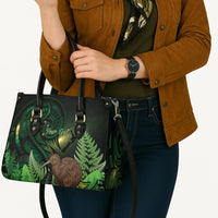 Kiwi New Zealand Personalised Leather Bag Aotearoa Map Silver Fern Koru Pattern LT22 - Polynesian Pride