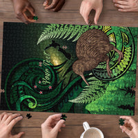 Kiwi New Zealand Personalised Puzzle Aotearoa Map Silver Fern Koru Pattern LT22 - Polynesian Pride