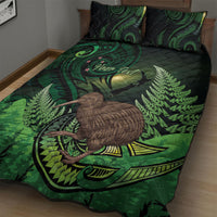 Kiwi New Zealand Personalised Quilt Bed Set Aotearoa Map Silver Fern Koru Pattern LT22 - Polynesian Pride