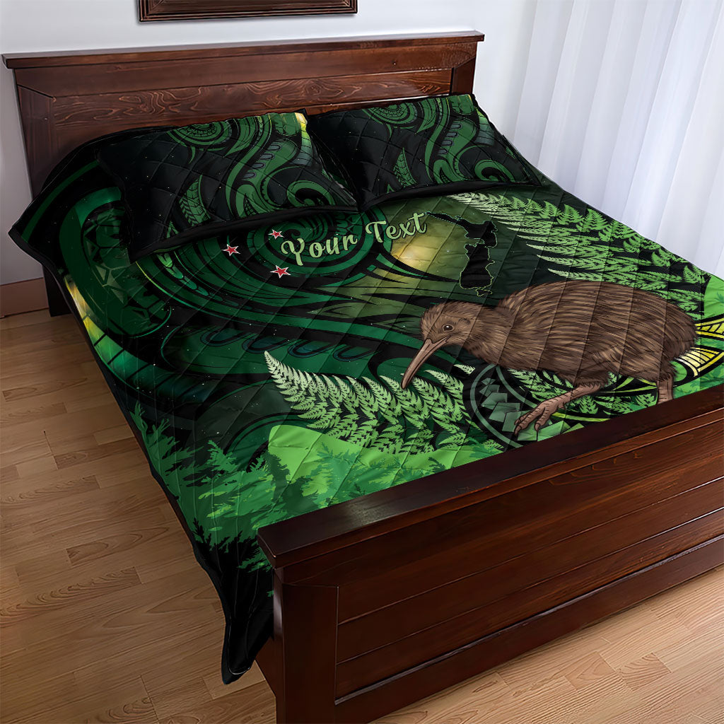 Kiwi New Zealand Personalised Quilt Bed Set Aotearoa Map Silver Fern Koru Pattern LT22 - Polynesian Pride