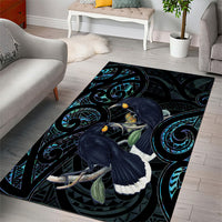 New Zealand Huia Bird Area Rug Paua Shell Maori Pattern LT22 - Polynesian Pride