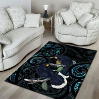 New Zealand Huia Bird Area Rug Paua Shell Maori Pattern LT22 - Polynesian Pride