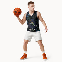 New Zealand Huia Bird Basketball Jersey Paua Shell Maori Pattern LT22 - Polynesian Pride