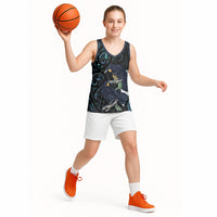 New Zealand Huia Bird Basketball Jersey Paua Shell Maori Pattern LT22 - Polynesian Pride