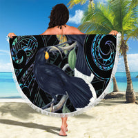 New Zealand Huia Bird Beach Blanket Paua Shell Maori Pattern LT22 - Polynesian Pride