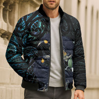 New Zealand Huia Bird Bomber Puffer Jacket Paua Shell Maori Pattern LT22 - Polynesian Pride