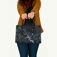 New Zealand Huia Bird Leather Bag Paua Shell Maori Pattern LT22 - Polynesian Pride