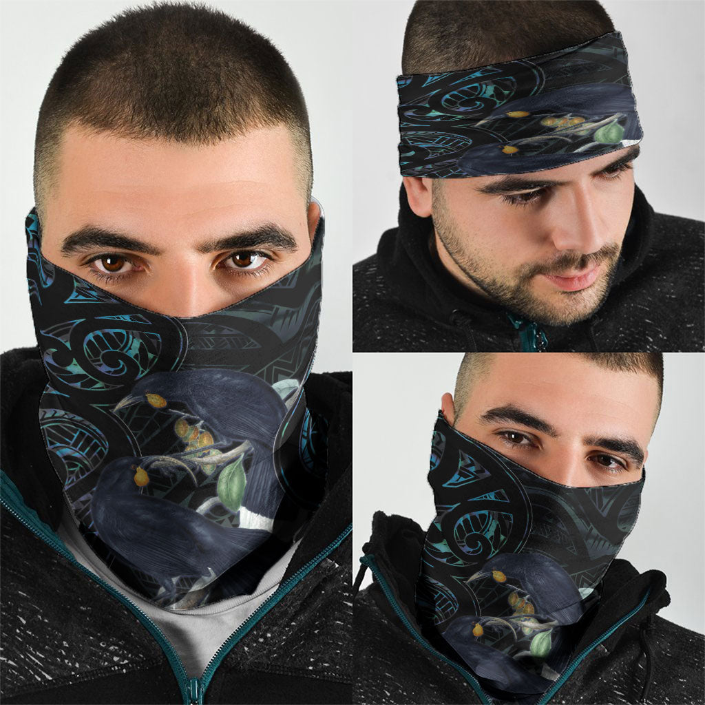 New Zealand Huia Bird Neck Gaiter Paua Shell Maori Pattern LT22 - Polynesian Pride