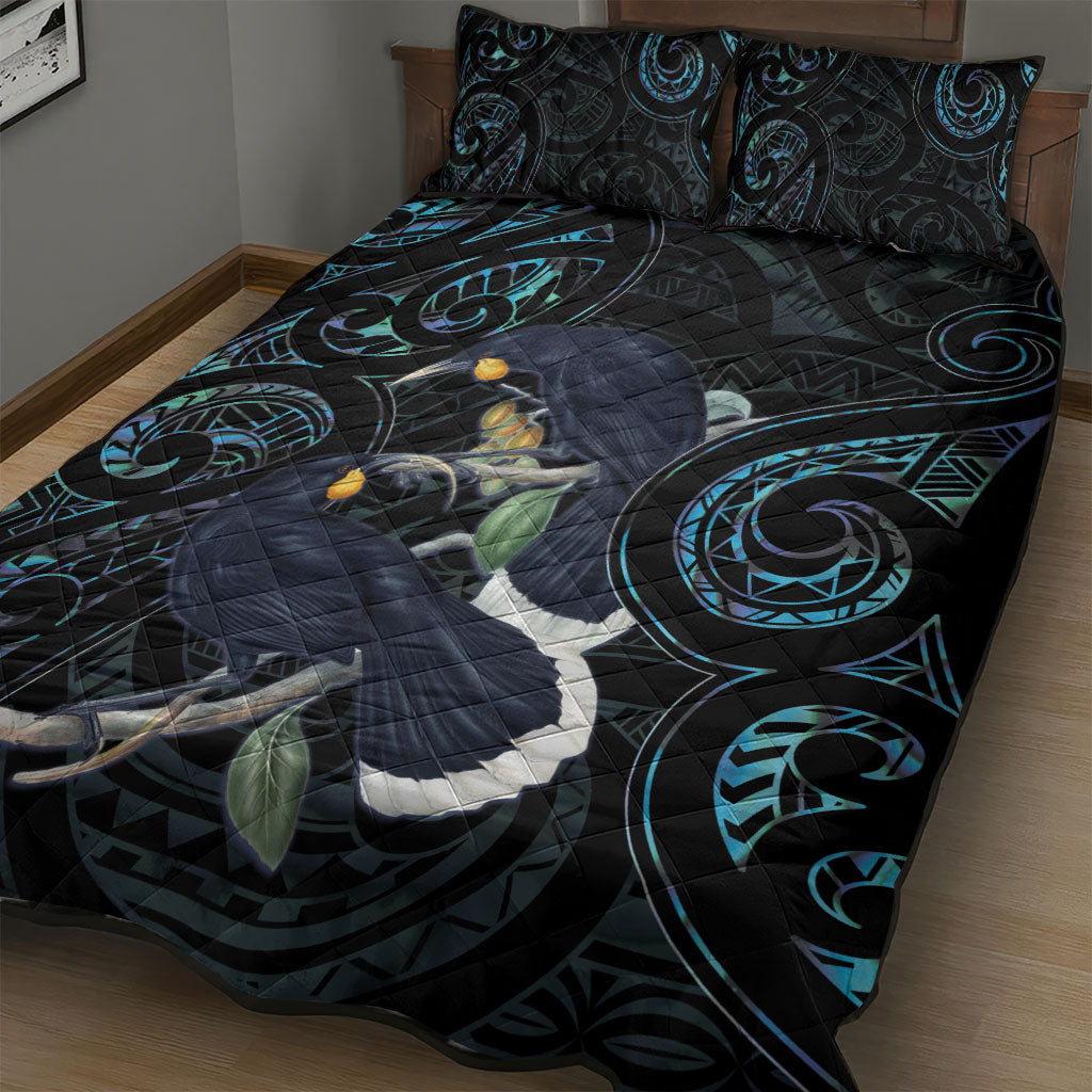 New Zealand Huia Bird Quilt Bed Set Paua Shell Maori Pattern LT22 - Polynesian Pride