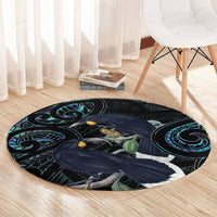 New Zealand Huia Bird Round Carpet Paua Shell Maori Pattern LT22 - Polynesian Pride