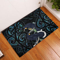New Zealand Huia Bird Rubber Doormat Paua Shell Maori Pattern LT22 - Polynesian Pride