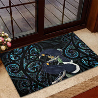 New Zealand Huia Bird Rubber Doormat Paua Shell Maori Pattern LT22 - Polynesian Pride