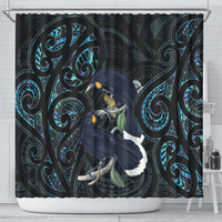 New Zealand Huia Bird Shower Curtain Paua Shell Maori Pattern LT22 - Polynesian Pride