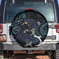New Zealand Huia Bird Spare Tire Cover Paua Shell Maori Pattern LT22 Black - Polynesian Pride