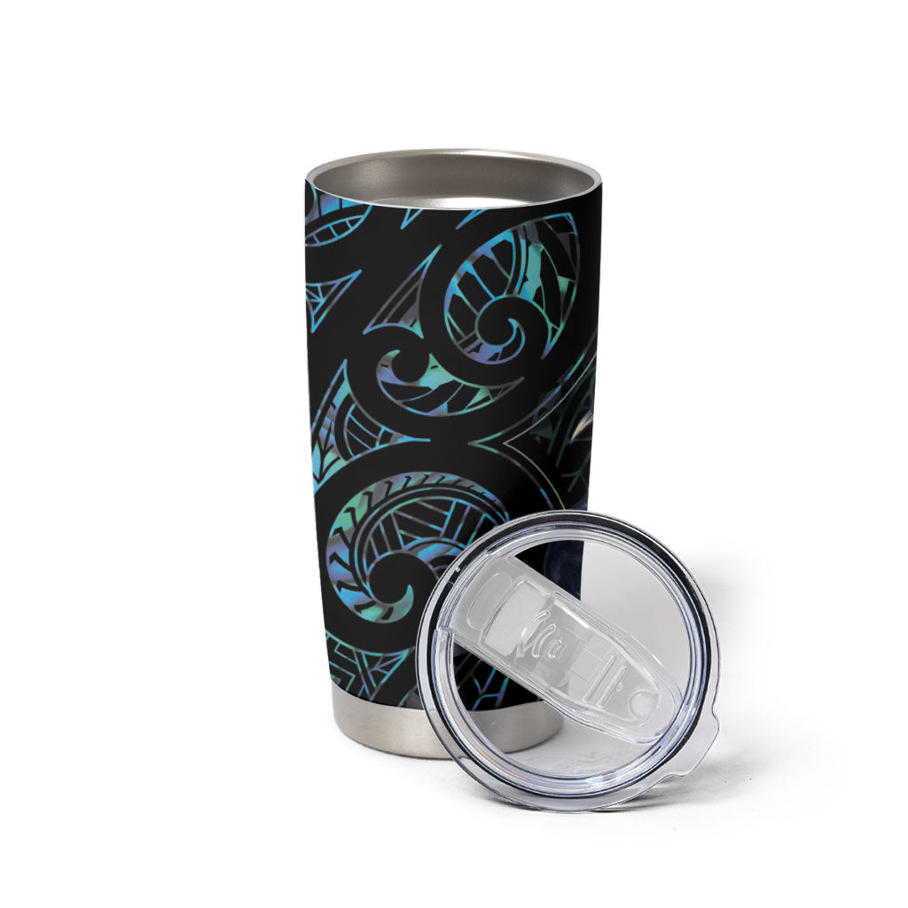 New Zealand Huia Bird Tumbler Cup Paua Shell Maori Pattern LT22 - Polynesian Pride
