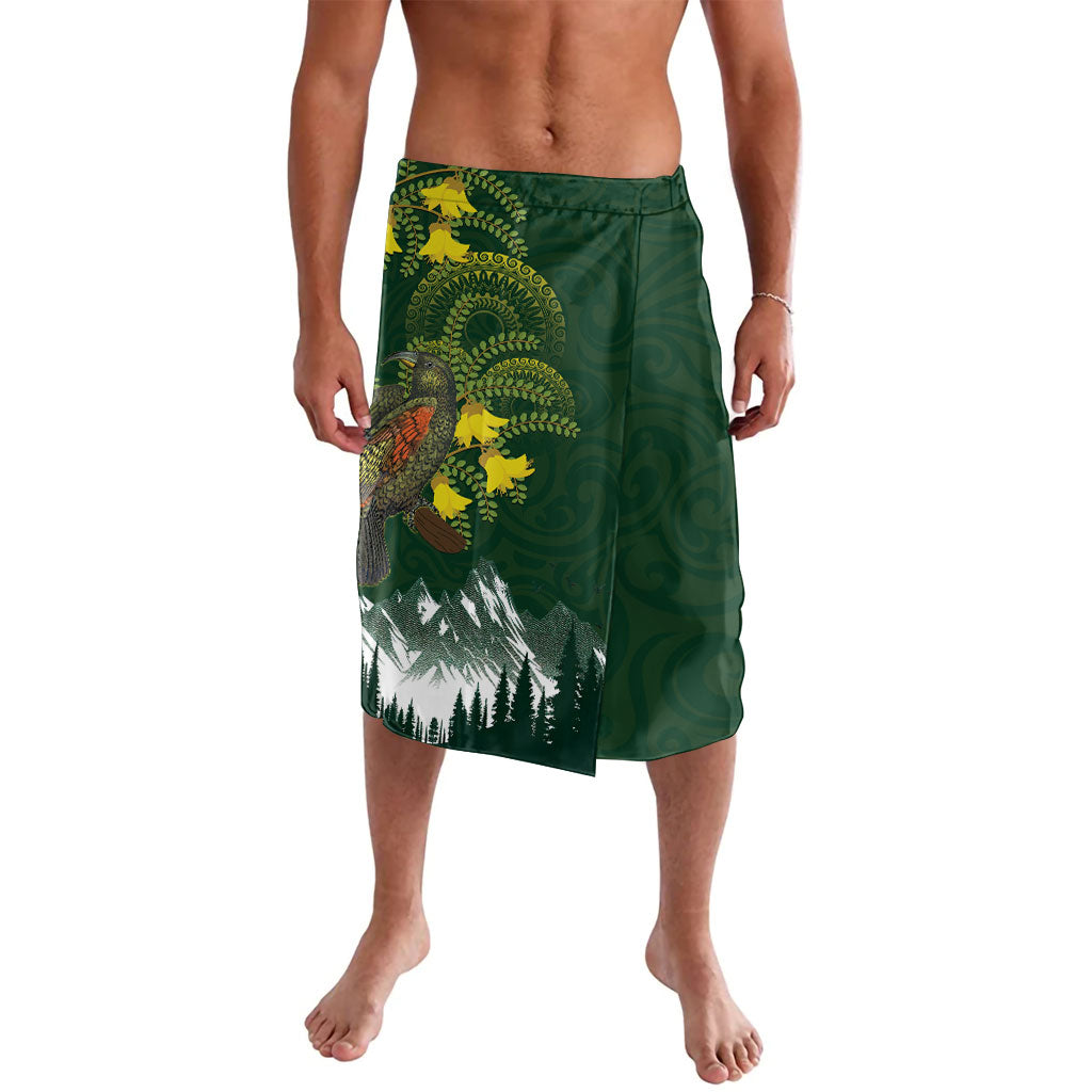 Kea Bird Kowhai New Zealand Lavalava Mountain Landscape Maori Art LT22 Green - Polynesian Pride
