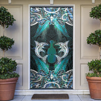 New Zealand Kotiate Weapon Door Cover Aotearoa Mango Paua Shell Maori Pattern LT22 Blue - Polynesian Pride