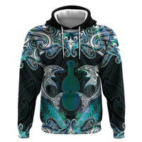 New Zealand Kotiate Weapon Hoodie Aotearoa Mango Paua Shell Maori Pattern LT22 Pullover Hoodie Blue - Polynesian Pride