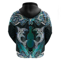 New Zealand Kotiate Weapon Hoodie Aotearoa Mango Paua Shell Maori Pattern LT22 - Polynesian Pride