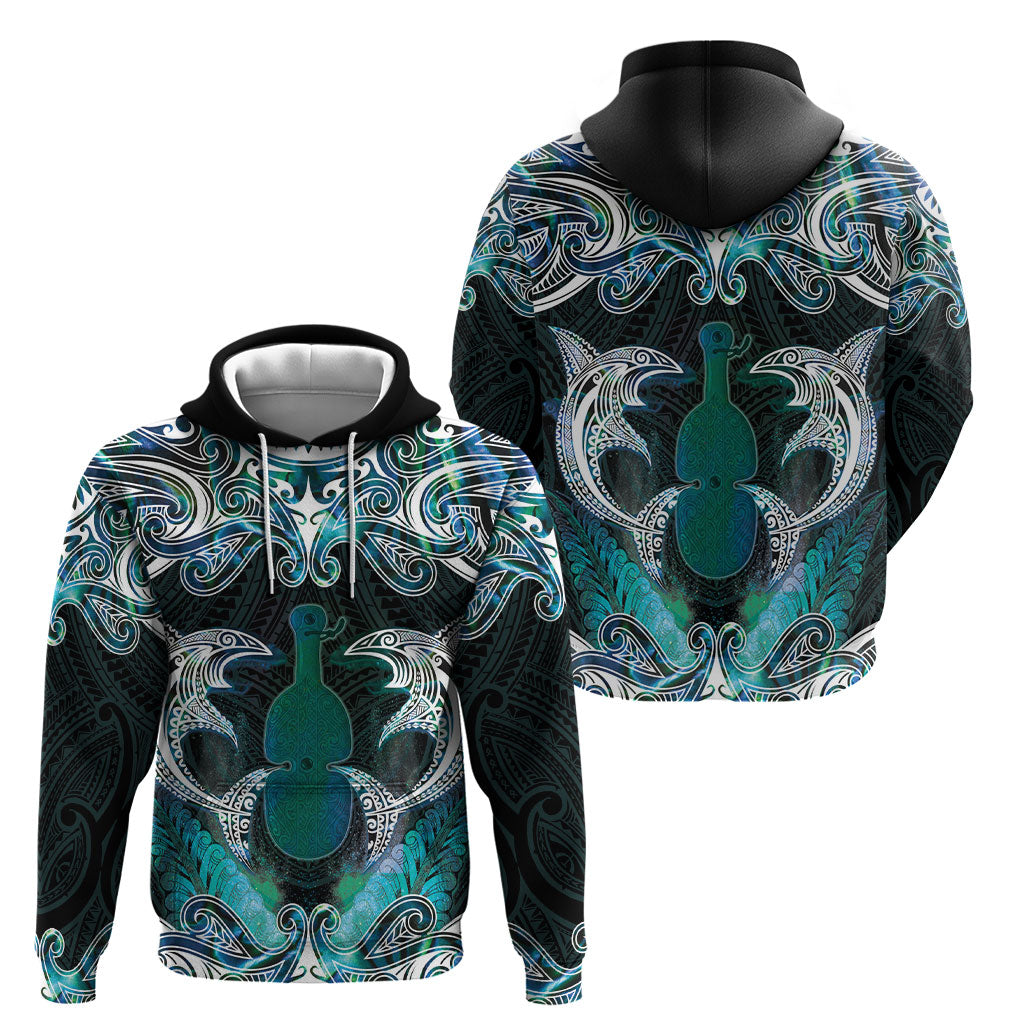 New Zealand Kotiate Weapon Hoodie Aotearoa Mango Paua Shell Maori Pattern LT22 - Polynesian Pride