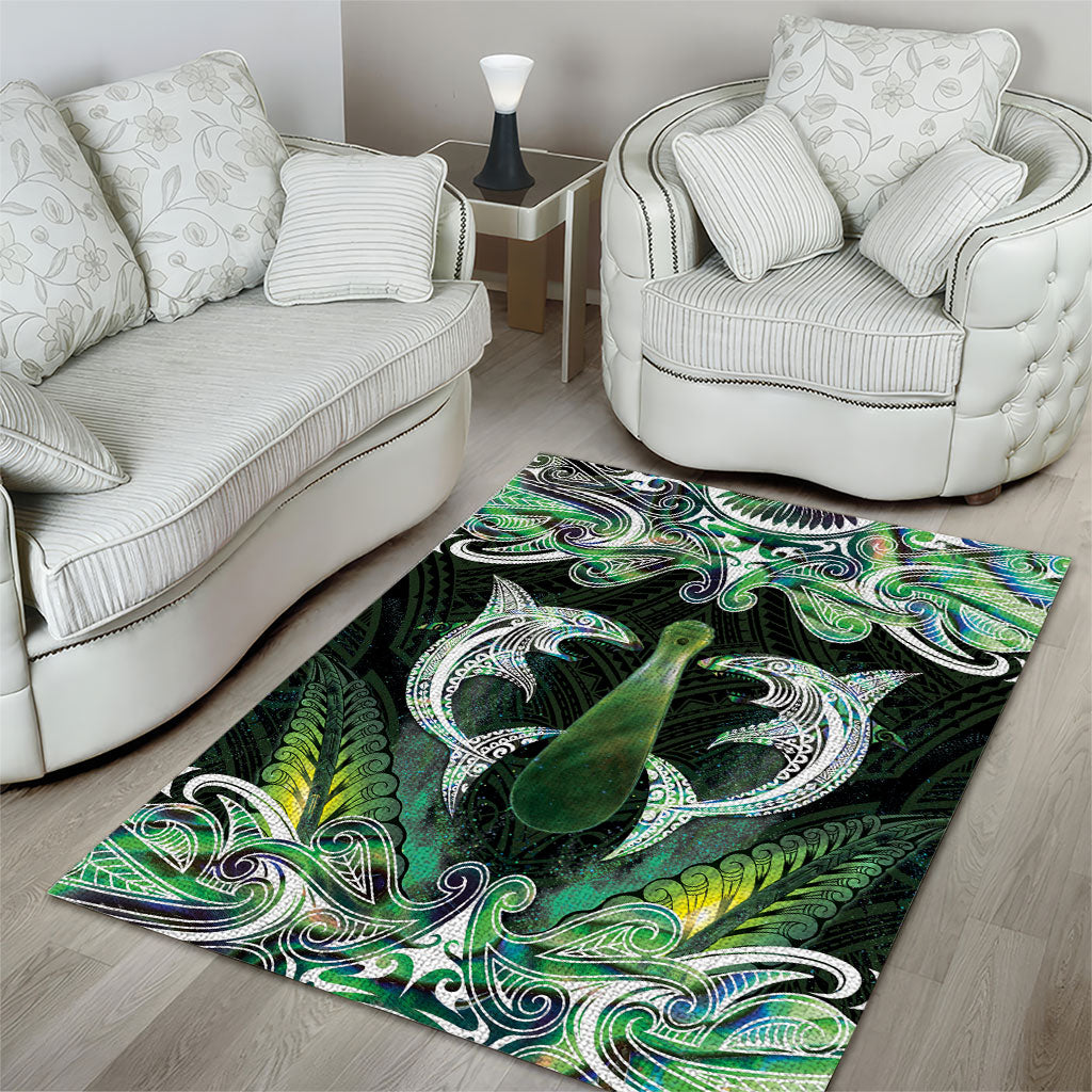 New Zealand Mere Pounamu Weapon Area Rug Aotearoa Mango Paua Shell Maori Pattern LT22 - Polynesian Pride