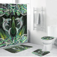 New Zealand Mere Pounamu Weapon Bathroom Set Aotearoa Mango Paua Shell Maori Pattern LT22 Bathroom Set (4 pcs) Green - Polynesian Pride