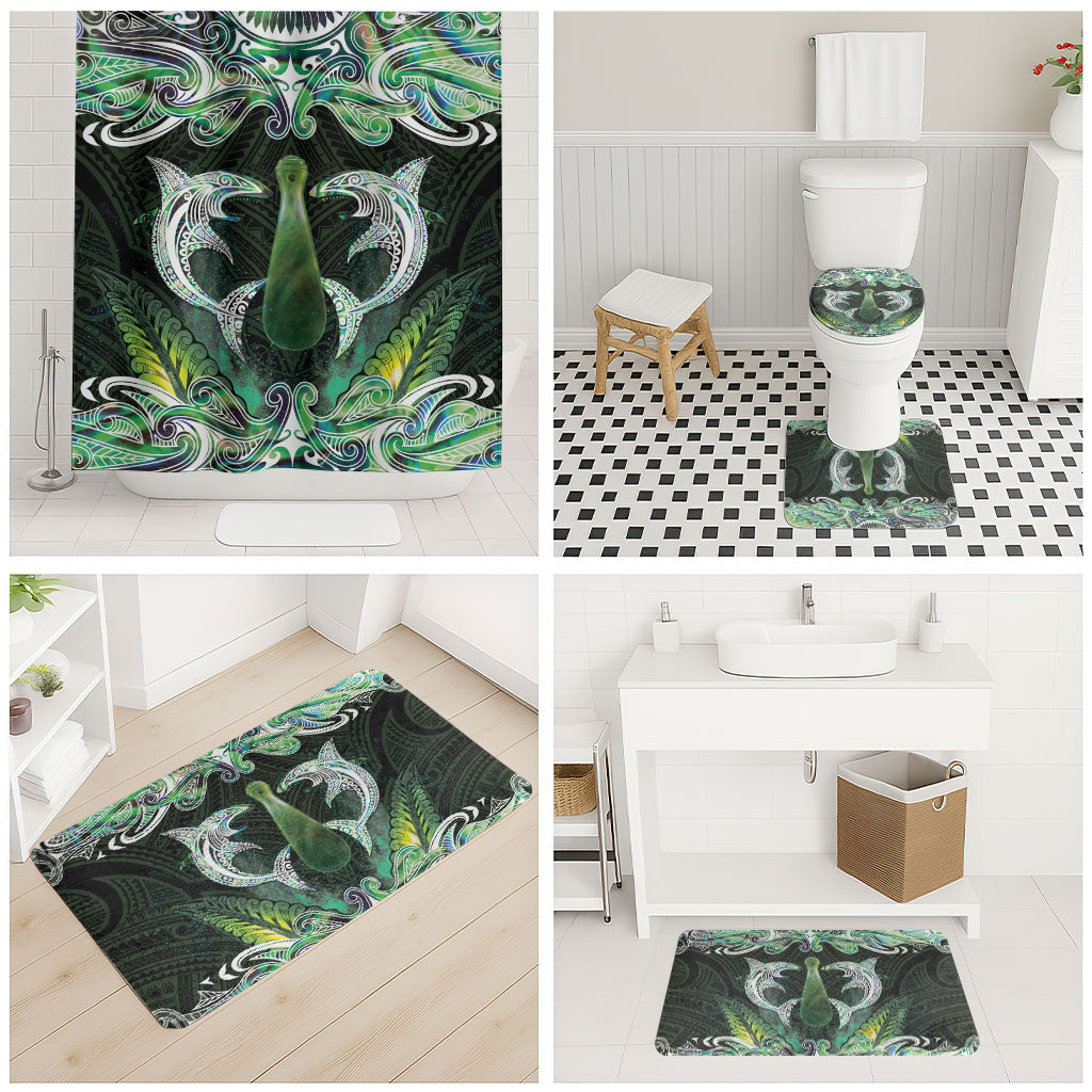 New Zealand Mere Pounamu Weapon Bathroom Set Aotearoa Mango Paua Shell Maori Pattern LT22 - Polynesian Pride
