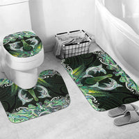 New Zealand Mere Pounamu Weapon Bathroom Set Aotearoa Mango Paua Shell Maori Pattern LT22 Mat Set Only (3 pcs) One Size Green - Polynesian Pride