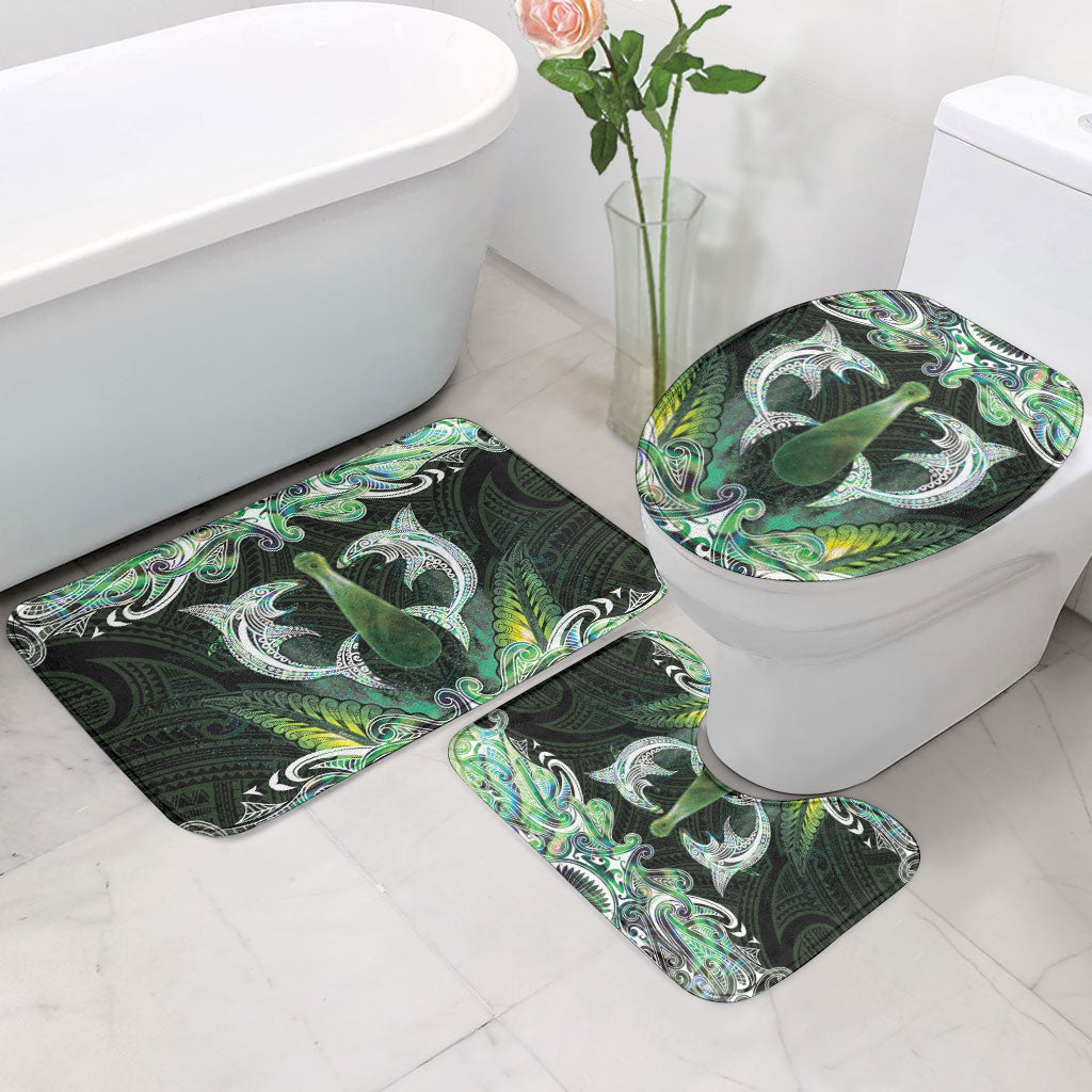 New Zealand Mere Pounamu Weapon Bathroom Set Aotearoa Mango Paua Shell Maori Pattern LT22 - Polynesian Pride