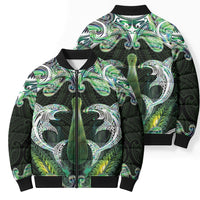 New Zealand Mere Pounamu Weapon Bomber Puffer Jacket Aotearoa Mango Paua Shell Maori Pattern LT22 - Polynesian Pride