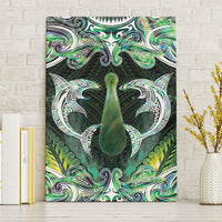New Zealand Mere Pounamu Weapon Canvas Wall Art Aotearoa Mango Paua Shell Maori Pattern LT22 Without Frame Green - Polynesian Pride