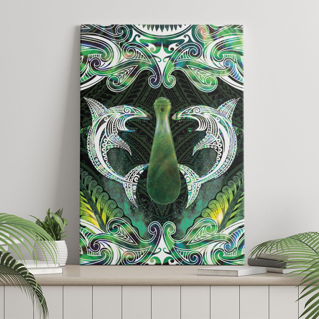 New Zealand Mere Pounamu Weapon Canvas Wall Art Aotearoa Mango Paua Shell Maori Pattern LT22 - Polynesian Pride
