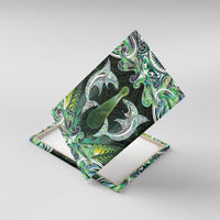 New Zealand Mere Pounamu Weapon Canvas Wall Art Aotearoa Mango Paua Shell Maori Pattern LT22 With Frame Green - Polynesian Pride
