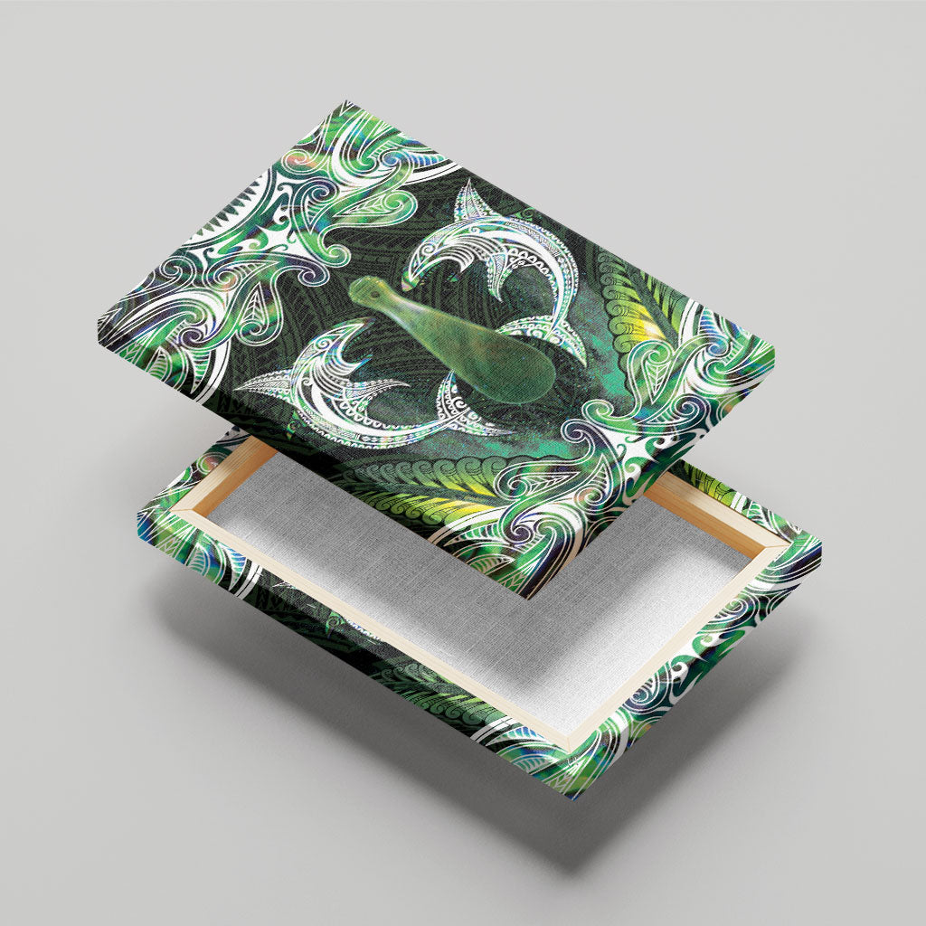 New Zealand Mere Pounamu Weapon Canvas Wall Art Aotearoa Mango Paua Shell Maori Pattern LT22 - Polynesian Pride