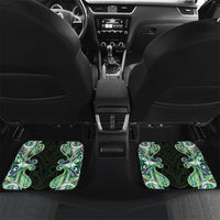 New Zealand Mere Pounamu Weapon Car Mats Aotearoa Mango Paua Shell Maori Pattern LT22 Set 2pcs - Back Green - Polynesian Pride