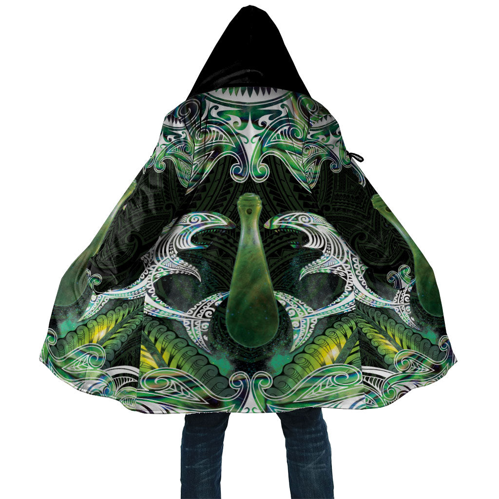 New Zealand Mere Pounamu Weapon Cloak Aotearoa Mango Paua Shell Maori Pattern LT22 Unisex Green - Polynesian Pride