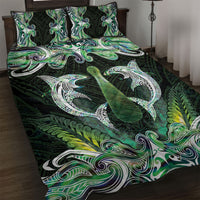 New Zealand Mere Pounamu Weapon Quilt Bed Set Aotearoa Mango Paua Shell Maori Pattern LT22 Green - Polynesian Pride