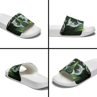 New Zealand Mere Pounamu Weapon Slide Sandals Aotearoa Mango Paua Shell Maori Pattern LT22 - Polynesian Pride