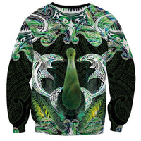 New Zealand Mere Pounamu Weapon Sweatshirt Aotearoa Mango Paua Shell Maori Pattern LT22 - Polynesian Pride