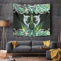 New Zealand Mere Pounamu Weapon Tapestry Aotearoa Mango Paua Shell Maori Pattern LT22 Green - Polynesian Pride