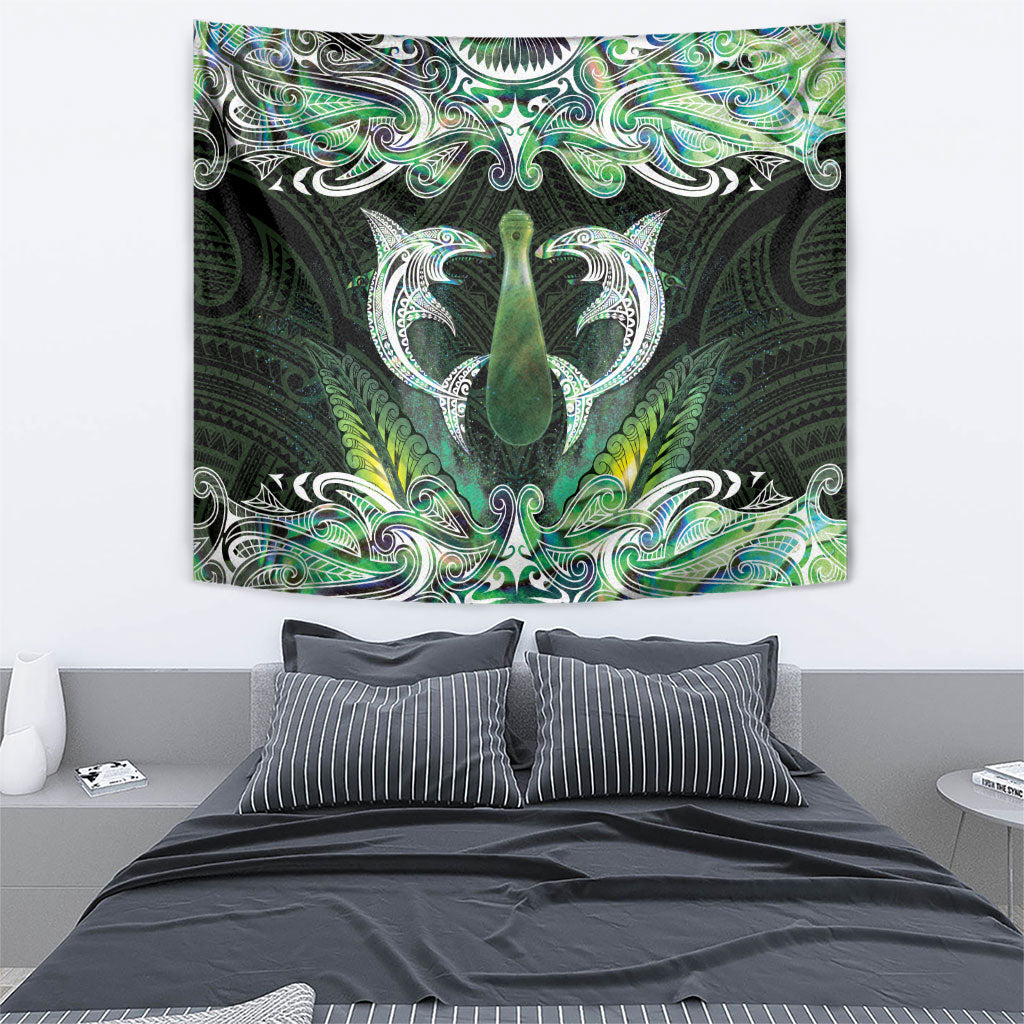 New Zealand Mere Pounamu Weapon Tapestry Aotearoa Mango Paua Shell Maori Pattern LT22 - Polynesian Pride