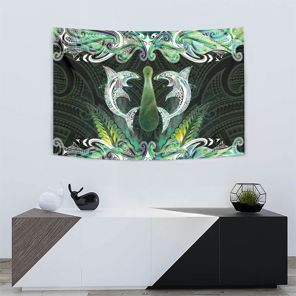 New Zealand Mere Pounamu Weapon Tapestry Aotearoa Mango Paua Shell Maori Pattern LT22 - Polynesian Pride