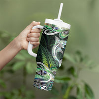 New Zealand Mere Pounamu Weapon Tumbler With Handle Aotearoa Mango Paua Shell Maori Pattern LT22 - Polynesian Pride