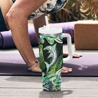New Zealand Mere Pounamu Weapon Tumbler With Handle Aotearoa Mango Paua Shell Maori Pattern LT22 - Polynesian Pride