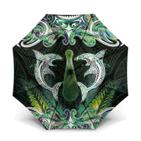 New Zealand Mere Pounamu Weapon Umbrella Aotearoa Mango Paua Shell Maori Pattern LT22 One Size Folded 11.42 inch Opened Diameter 37.4 inch Green - Polynesian Pride