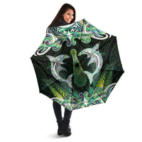 New Zealand Mere Pounamu Weapon Umbrella Aotearoa Mango Paua Shell Maori Pattern LT22 - Polynesian Pride