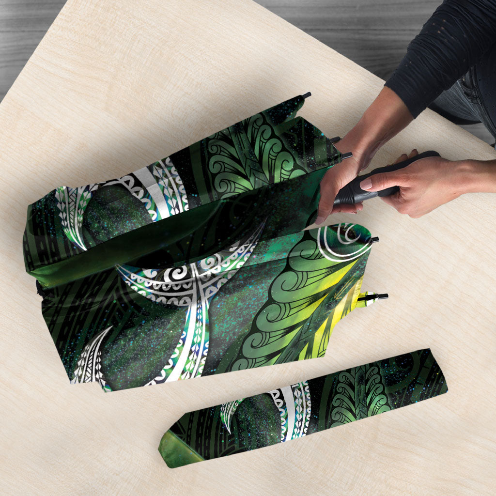 New Zealand Mere Pounamu Weapon Umbrella Aotearoa Mango Paua Shell Maori Pattern LT22 - Polynesian Pride