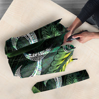 New Zealand Mere Pounamu Weapon Umbrella Aotearoa Mango Paua Shell Maori Pattern LT22 - Polynesian Pride