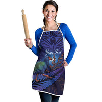 Takahe New Zealand Personalised Apron Harakeke Silver Fern Maori Pattern LT22 - Polynesian Pride