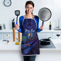Takahe New Zealand Personalised Apron Harakeke Silver Fern Maori Pattern LT22 - Polynesian Pride